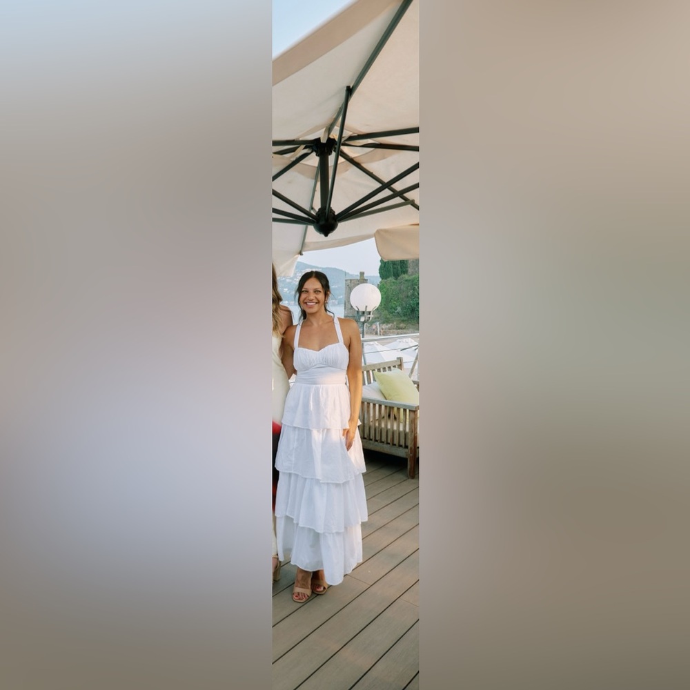 Abercrombie & Fitch White Tiered Maxi Dress